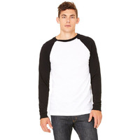Mens Jersey Long-Sleeve Baseball T-Shirt - BABY BLUE NAVY - S(D0102H78DPP)