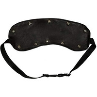 LEATHER BLINDFOLD WITH STUDS BLACK O/S