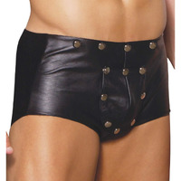LEATHER SHORTS WITH BREAK AWAY BLACK S