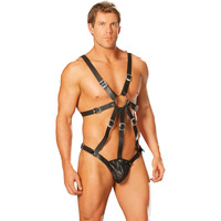 HARNESS W/ATTACHED POUCH BLACK O/S