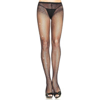 Lycra fishnet pantyhose with rhinestone detail throughout O/S BLACK