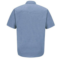 Red Kap Deluxe Western Style Short Sleeve Shirt - Light Blue, L
