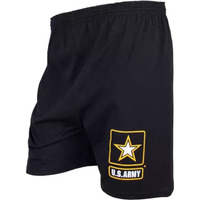 Men's Black Running Short - Army Star Large
