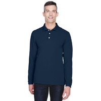 Mens 56 oz Easy Blendong-Sleeve Polo - BLAcK - XS(D0102H76K0X)