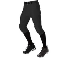 Alleson Athletic Youth No Fly Football Pants With Slotted Waist - Black, M
