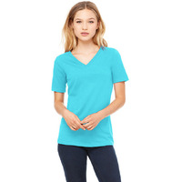 Ladies Relaxed Jersey V-Neck T-Shirt - BERRY - S(D0102H7KH86)