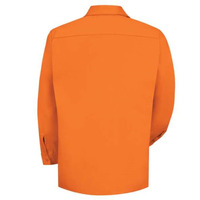 Red Kap Cotton Long Sleeve Uniform Shirt - Orange, L