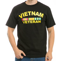 Classic Milit T's, Vietnam Vet, Black, M