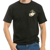 Basic Military T's, Marines, Black, M