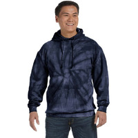 Adult Tie-Dyed Pullover Hooded Sweatshirt - SPIDER LIME - S(D0102H78NXX)