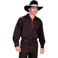 LEATHER LACE UP FRONT SHIRT