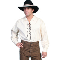 LEATHER LACE UP FRONT SHIRT