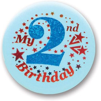 My  2nd  Birthday Satin Button
