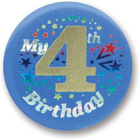 My  4th  Birthday Satin Button