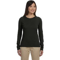 Ladies 44 oz 100% Organic cotton classic Long-Sleeve T-Shirt - BLAcK - S(D0102H7Z298)