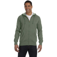 Mens OrganicRecycled Heathered Full-Zip Hooded Sweatshirt - BERRY - S(D0102H7ZL96)