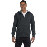 Mens OrganicRecycled Heathered Full-Zip Hooded Sweatshirt - BERRY - S(D0102H7ZLS8)