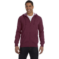 Mens OrganicRecycled Heathered Full-Zip Hooded Sweatshirt - BERRY - S(D0102H7ZLAT)