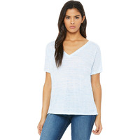 Ladies Slouchy V-Neck T-Shirt - BLAcK - S(D0102H7W1AX)