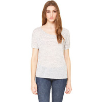 Ladies Slouchy T-Shirt - WHITE MARBLE - S(D0102H7W5VP)