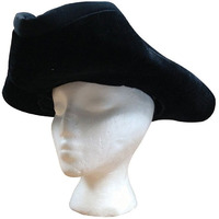 Black Velet Colonial Hat- O/S
