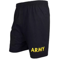Men's Black Running Short - Yellow Army Large