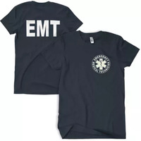 EMT T-Shirt Navy 2-Sided White Imprint - 2XL