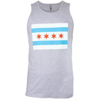 Mens Tank Top Grey - Chicago Flag Medium