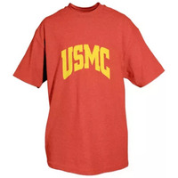 USMC Red T-Shirt With Yellow Imprint-2XL