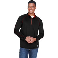Mens Radar Quarter-Zip Performance Long-Sleeve Top - BLK TRU ROYAL - L(D0102H7K8P6)