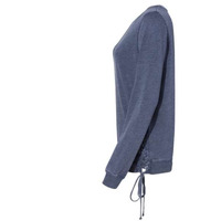 Boxercraft Womens Enzyme-Washed Rally Lace-Up Sweatshirt - Navy, XS