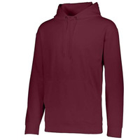 Augusta Sportswear Youth Wicking Fleece Hooded Sweatshirt - Maroon, L