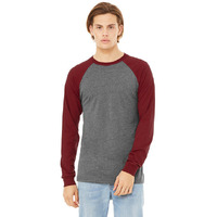 Mens Jersey Long-Sleeve Baseball T-Shirt - BABY BLUE NAVY - S(D0102H78D52)
