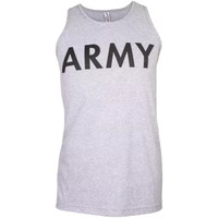 Mens Tank Top Grey - Army Small
