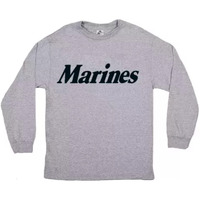 Marines Long Sleeve T-Shirt Grey Small