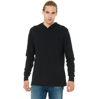 Unisex Jersey Long-Sleeve Hoodie - HEATHER NAVY - XS(D0102H789SP)