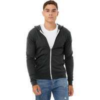 Unisex Triblend Full-Zip Lightweight Hoodie - cHAR BLK TRIBLND - XS(D0102H7WXcX)
