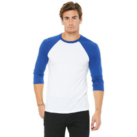 Unisex 34-Sleeve Baseball T-Shirt - gRY cHR BLK TRB - S(D0102H7WgRP)