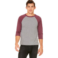 Unisex 34-Sleeve Baseball T-Shirt - gRY cHR BLK TRB - S(D0102H7WgEX)