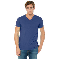 Unisex Triblend V-Neck T-Shirt - BLUE TRIBLEND - S(D0102H7WX12)