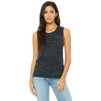 Ladies Flowy Scoop Muscle Tank - WHITE - S(D0102H7KRKX)