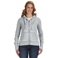 Ladies Zen Full-Zip Fleece Hooded Sweatshirt - cEMENT - XS(D0102H78FM8)