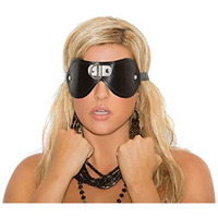 LEATHER BLINDFOLD W/ 'D' RING BLACK O/S