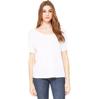 Ladies Slouchy T-Shirt - WHITE MARBLE - S(D0102H7W54T)