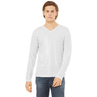 Unisex Jersey Long-Sleeve V-Neck T-Shirt - cHAR BLK TRIBLND - S(D0102H7WX5P)
