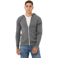 Unisex Triblend Full-Zip Lightweight Hoodie - cHAR BLK TRIBLND - XS(D0102H7WXJT)