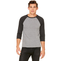 Unisex 34-Sleeve Baseball T-Shirt - gRY cHR BLK TRB - S(D0102H7WgMJ)