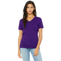 Ladies Relaxed Jersey V-Neck T-Shirt - BERRY - S(D0102H7KH4X)