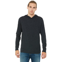 Unisex Jersey Long-Sleeve Hoodie - HEATHER NAVY - XS(D0102H7WFEP)