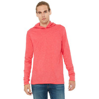 Unisex Jersey Long-Sleeve Hoodie - HEATHER NAVY - XS(D0102H7WF9P)